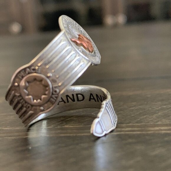 Alex and Ani Jewelry - Alex and Ani Liberty Copper Spoon Ring Adjustable Silver 925   616